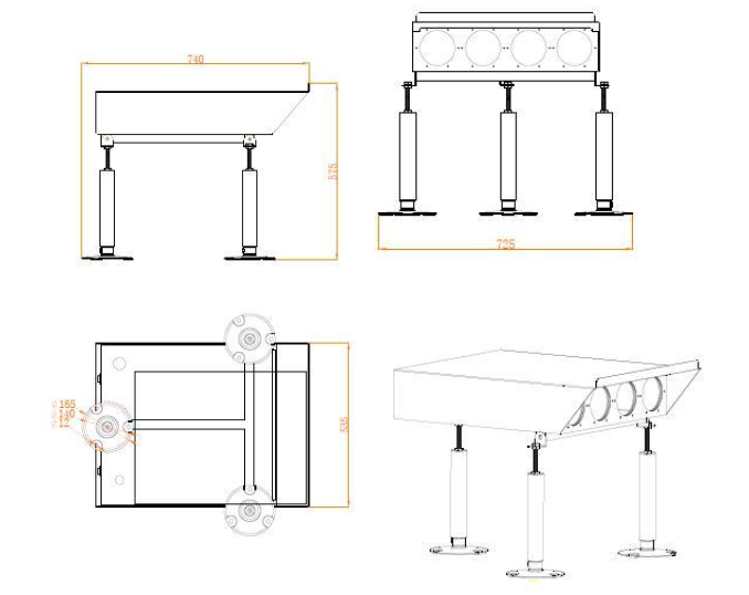 ICAO compliant LED PAPI light factory dimensions drawing   YFFY Lights