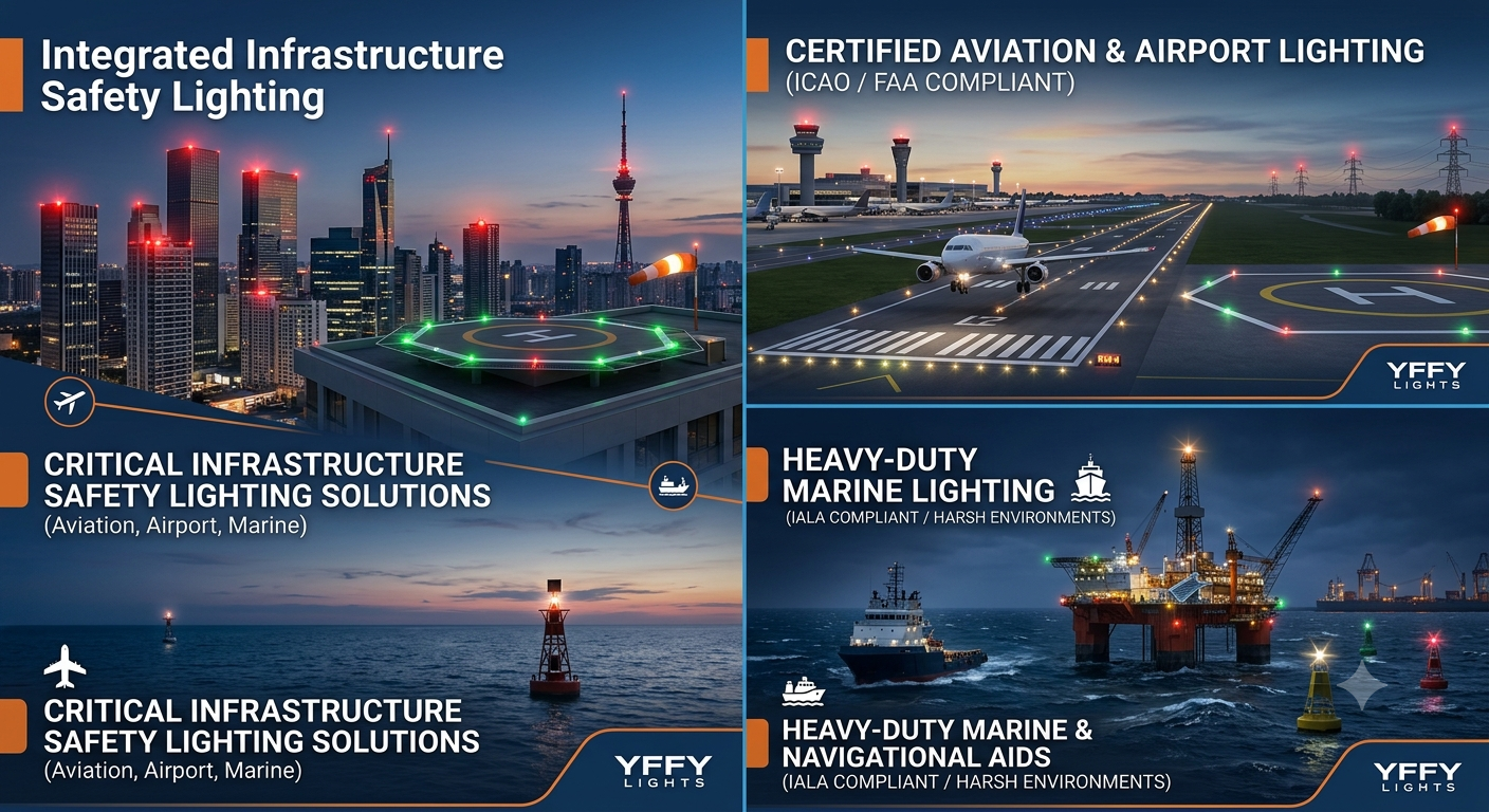 Aviation + Airport + Marine YFFY Lights Solar Warning Lights Aviation Obstruction Lights Marine Navigation Lights Airport Lights