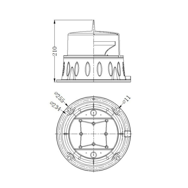 Size of Medium Intensity Aviation Light YFFY-MI-A