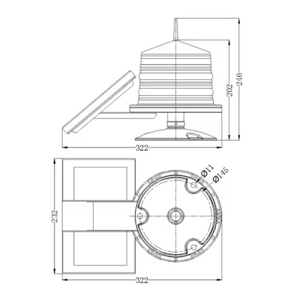 solar marine navigation light