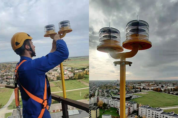 Dual Solar Aviation Obstruction Light YFFY Lights Dual Solar Aviation Obstruction Light