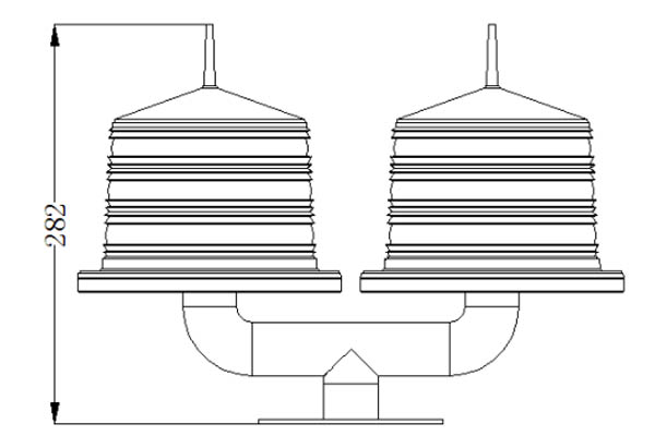 Dual Solar Aviation Obstruction Light YFFYLST Dimensional Drawing YFFY Lights Dual Solar Aviation Obstruction Light YFFY LST Dimensional Drawing
