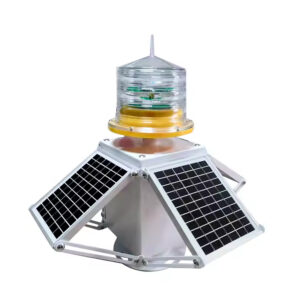 Airport solar warning beacon light