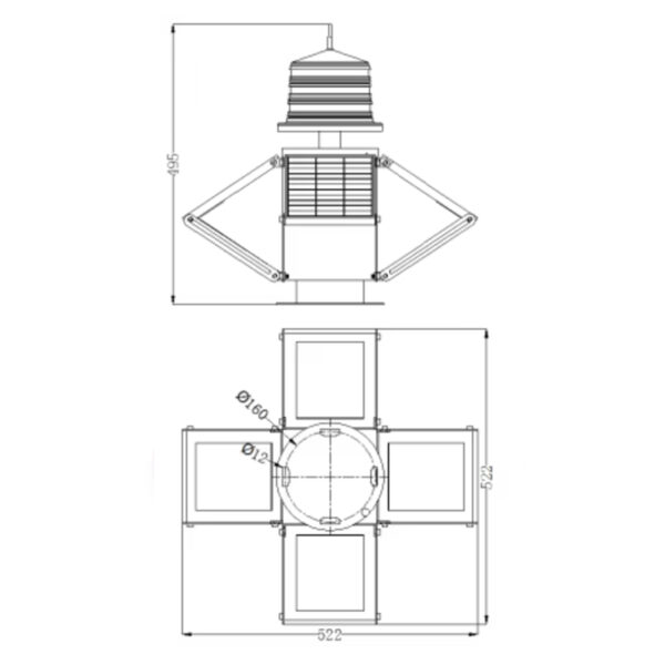 solar warning beacon light