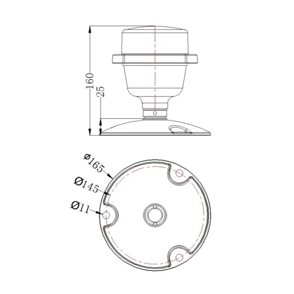 Size of Aviation Obstruction Lights LB-01