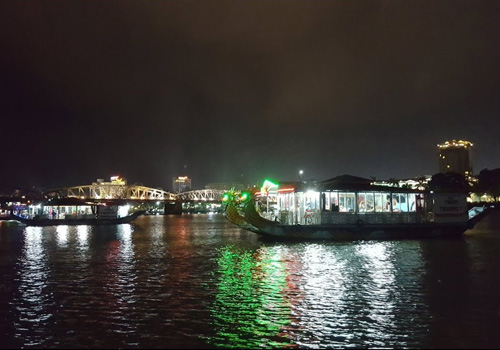 LED channel marker light guiding vessels in harbor