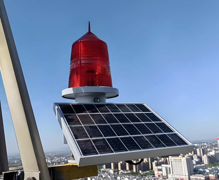 YFFY155S solar aviation obstruction light installed on high rise tower YFFY Lights YFFY 155S solar aviation obstruction light installed on high rise tower