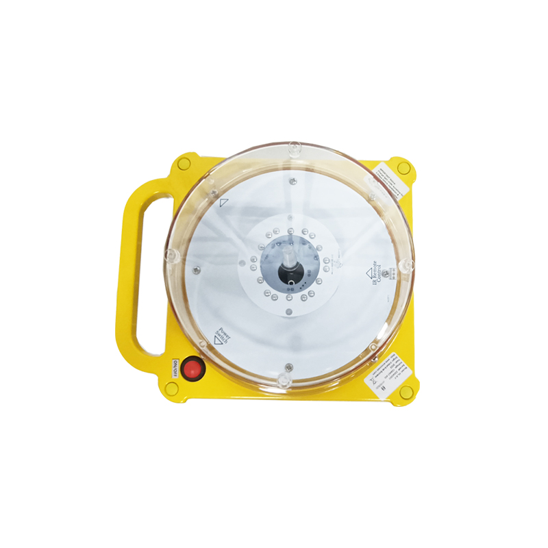 IALA Marine Lantern YFFY Lights Yellow industrial safety device with a round transparent cover and central dial red emergency stop button nearby