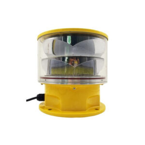 red and white medium-intensity aviation obstruction light